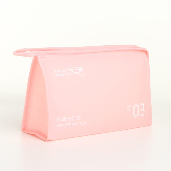 Косметичка ПВХ WashBag 03, 23,5*7,5*15, отдел на молнии, розовый